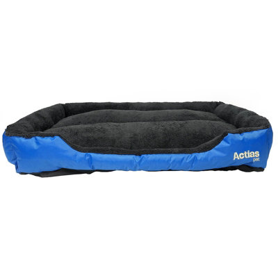 Actiaspet Faux Fur Pet Bed Xxlarge Blue Soft Washable Dog Cushion from B&Q