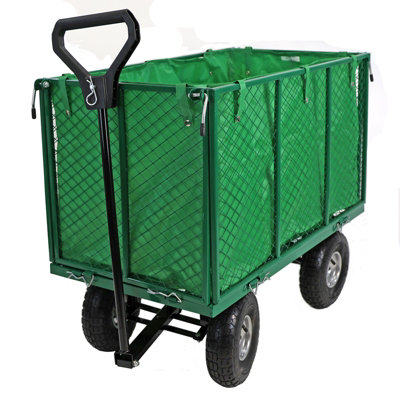 B&Q -  Garden Cart Heavy Duty Trolley Festival Hand Truck Wagon 210L With Folding Sides