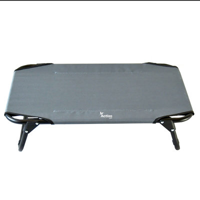 Actiaspet Grey Elevated Dog Bed Pet Cat Raised Folding Camping Cot Indoor Outdoor Waterproof Small