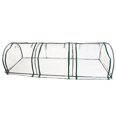Actiasgear Large Tunnel Greenhouse Growhouse Plant Garden Metal Frame Zipper Door Pvc Cover from B&Q