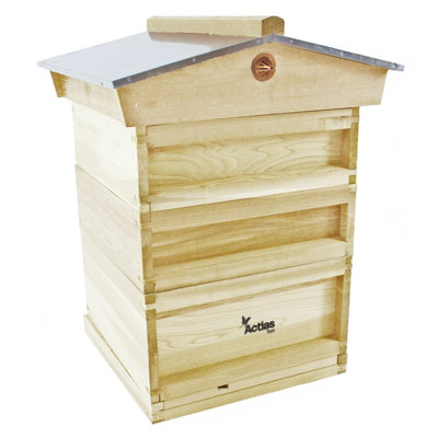 Actiasbee National Pine Beehive With Gabled Roof Brood Box And 2 Supers from B&Q