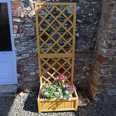 Actiasgear Wooden Lattice Garden Planter- Patio Climbing Plant Box Raise Bed Flowerpot from B&Q