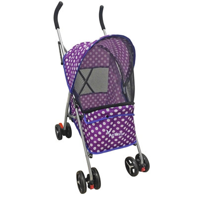 Actiaspet Pet Dog Puppy Stroller Pram Pushchair In Purple Dot With Cover from B&Q