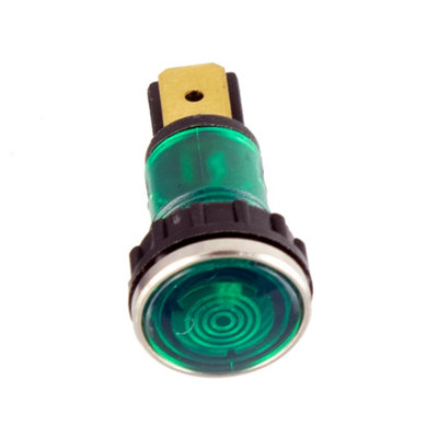 Uci Panel Mount Indicator 12mm Chrome Bezel Green from B&Q