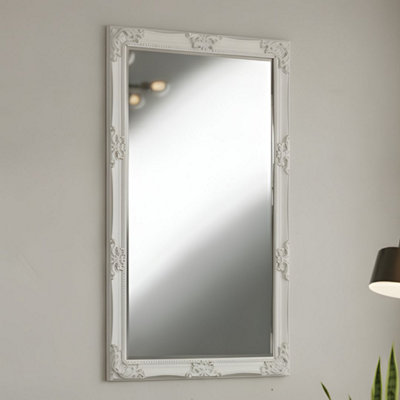 B&Q -  Vintage Antique Ornate Full-Length White Mirror 90 X 180