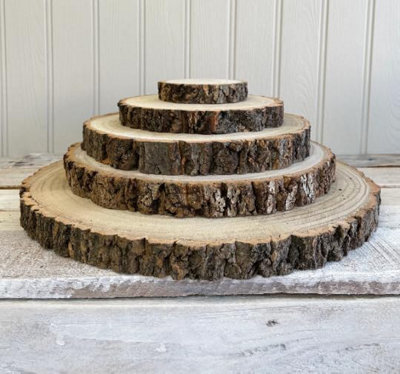 My Square Mile Log Slice Cake StandWedding/birthday Display Board (43-47Cm) from B&Q