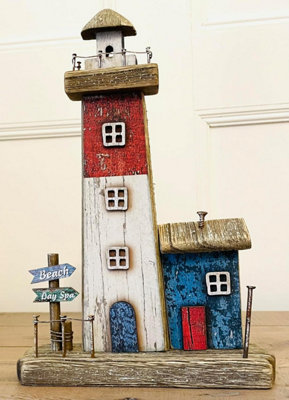 My Square Mile Light House Ornament Coastal Room Decor Nautical Bathroom Accessory 26Cm from B&Q