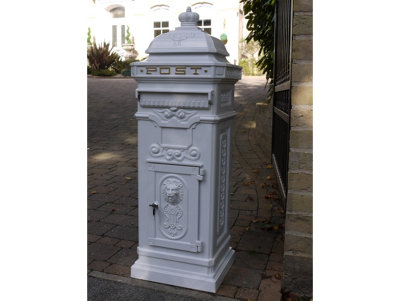 My Square Mile Post Box/mail Box Freestanding Cast Aluminium Letter Box (White) from B&Q