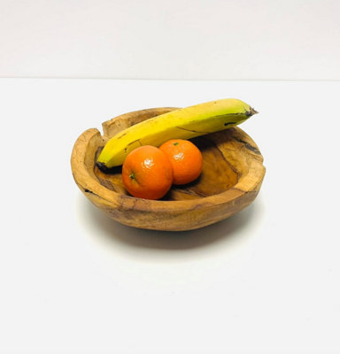 My Square Mile Rustic Wooden Serving Or Display Bowl Carved From Teak Roots (18Cms) from B&Q