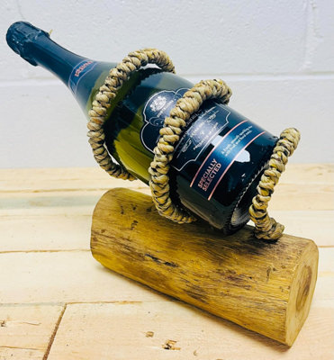 My Square Mile Wooden Wine Bottle Holder With RopeRustic Bar (1Landscape Holder) from B&Q