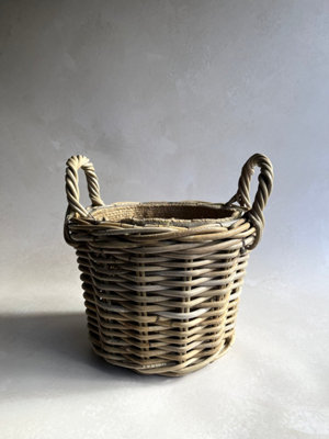 Wholesome Home Rattan Storage BasketRound Short (Small) from B&Q