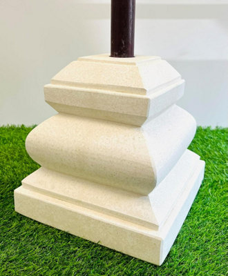 My Square Mile Stone Parasol Base 18Kg Grey/white Terrazzo Granite Marble Garden Umbrella Stand (Off White) from B&Q