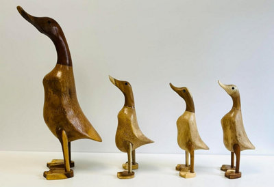 My Square Mile Natural Wood Decorative Wooden Duck Ornament, 25Cm Or 45Cm, Indoor Outdoor Garden Decor Gift (1 Small Duck 25Cm) - Image 2