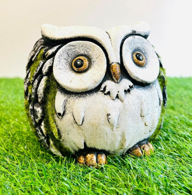 My Square Mile Garden Owl Ornaments Outdoor Planter Pot For Seeds And Flowers Round Barn Gift from B&Q