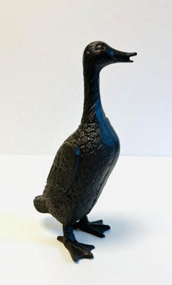 My Square Mile Vintage Cast Iron Duck Ornament GiftIndoor Outdoor Garden Pond Statue 21Cm from B&Q