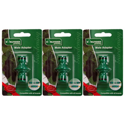 3X King Fisher Multipurpose Two Way Connector Garden Water Sprinkler Hose Pipes Joiner Male Tap Adaptor from B&Q