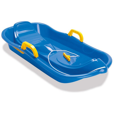 Kids Sledge With Brakes By Dantoy Blue 6755 Bob Sled 79Cm Toboggan Winter Snow Rope Handle Heavy Duty from B&Q