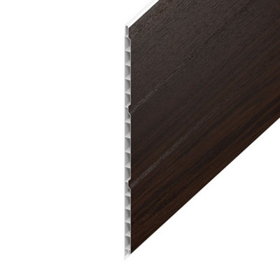 Hollow Cladding Soffit Board Rosewood Upvc Plastic Ceiling Cladding300mm (1Ft) Wide X 2.5M (8Ft) Length from B&Q