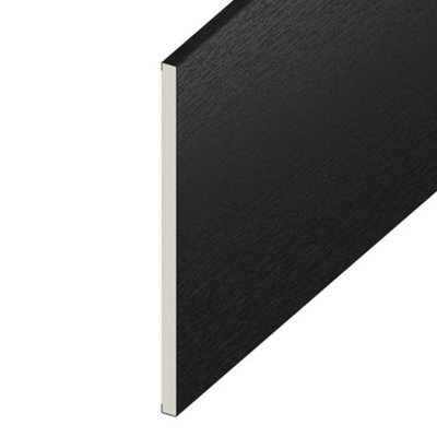 Upvc Flat Plastic Soffit Board Black Ash,(L) 1M (W) 300mm from B&Q