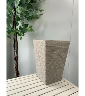Strata Tall 30Cm Slate Sandstone Planter from B&Q