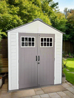 Garden Store Direct Balmoral Plastic Resin Dual-Wall High Density Garden Shed - 7 X 3.7 Ft