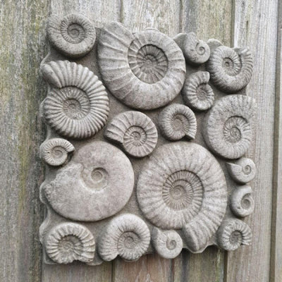 Spa Stone Cast Fossil Design Plaque
