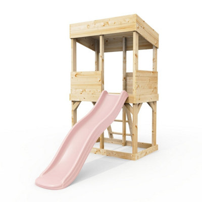 Rebo Lookout Tower With Wave Slide Dusky Pink from B&Q