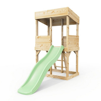 Rebo Lookout Tower With Wave Slide Mint Green from B&Q