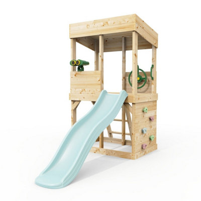 Rebo Lookout Tower With Wave Slide And Adventure Pack Ice Blue from B&Q