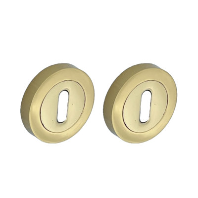 Betley Butterfly Escutcheon Polished Brass Pair Keyhole Cover Mortice Door Lock Cover from B&Q
