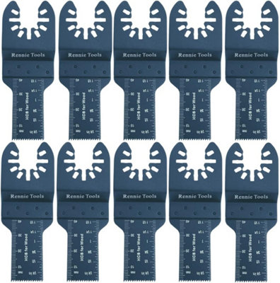 Rennie Tool Company Rennie Tools Pack Of 10 X 20mm Wide Oscillating Multi Tool Blades Set For Wood & Plastic. Universal Fit Multitool Blades from B&Q
