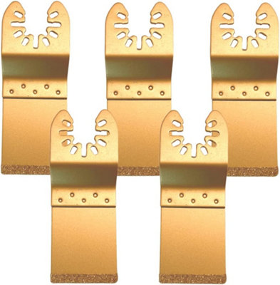 Rennie Tool Company Rennie Tools Pack Of 5 X 35mm Carbide End Cut Oscillating Multitool Blades For Grout Mortar Concrete & Masonry. Universal Fitting from B&Q