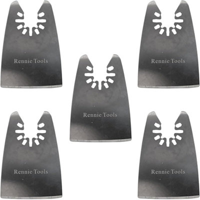 Rennie Tool Company Rennie Tools Pack Of 5 X 52mm Wide Flat Scraper Oscillating Multitool Blades For Scraping Cutting Removing Paint Adhesive Sealant from B&Q