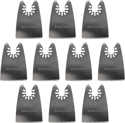 Rennie Tool Company Rennie Tools Pack Of 10 X 52mm Wide Flat Scraper Oscillating Multitool Blades For Scraping Cutting Removing Paint Adhesive Sealant from B&Q