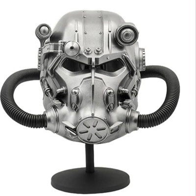 NEXT LEVEL UK Fallout T-60 Power Armor Silver Resin Cosplay Helmet from B&Q
