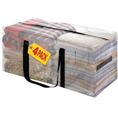 4 Pack 90L Heavy Duty Moving Bags/storage TotesWater-Resistant Packing Bags74 X 36Cm from B&Q