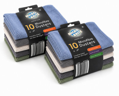 Micro Brite Microfibre Dusters 20PackSoft Lint-Free Cleaning Cloths from B&Q