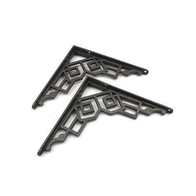  - OakcraftsPair Of Art Deco Cast Iron Shelf Bracket125mm X 125mm