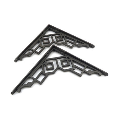 B&Q Oakcrafts - Pair Of Art Deco Cast Iron Shelf Bracket - 175Mm X 175Mm