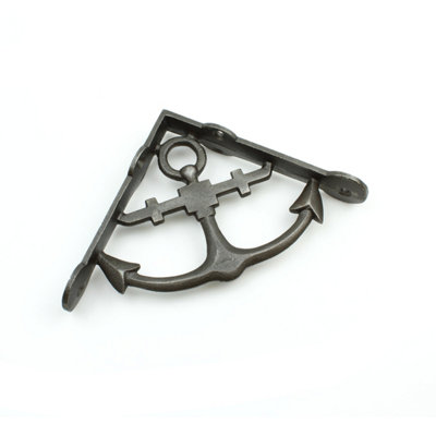 OakcraftsPair Of Antique Cast Iron Anchor Shelf Brackets125mm X 125mm from B&Q