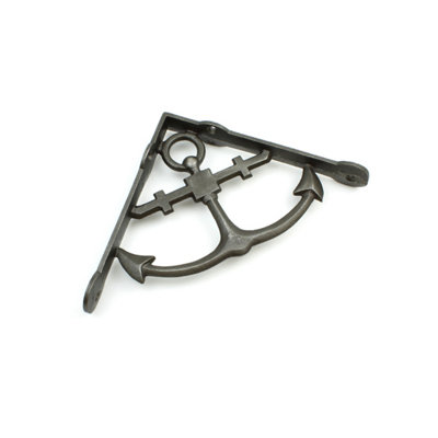 OakcraftsPair Of Antique Cast Iron Anchor Shelf Brackets150mm X 150mm from B&Q