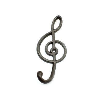 OakcraftsAntique Cast Iron Musical Treble Clef Coat Hook from B&Q