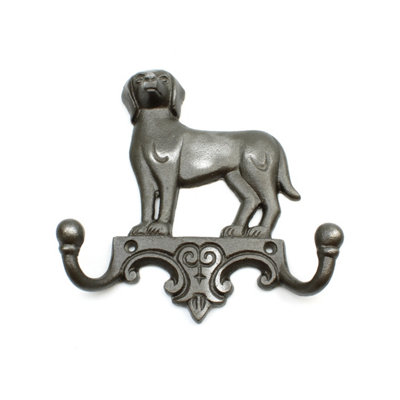 OakcraftsAntique Cast Iron Dog Design Twin Coat Hook from B&Q