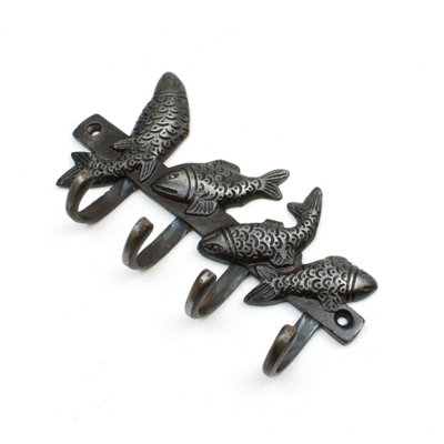 OakcraftsAntique Cast Iron Fish Design Hooks from B&Q