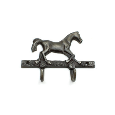 B&Q Oakcrafts - Antique Cast Iron Decorative Horse Hooks - 160Mm X 170Mm
