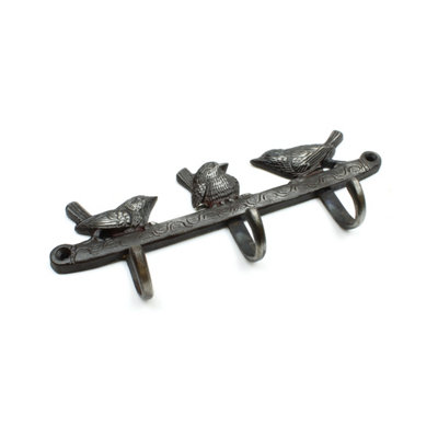 OakcraftsAntique Cast Iron Decorative Triple Bird Hooks from B&Q