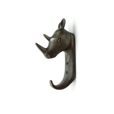 OakcraftsAntique Cast Iron Rhinoceros Single Hook125mm from B&Q