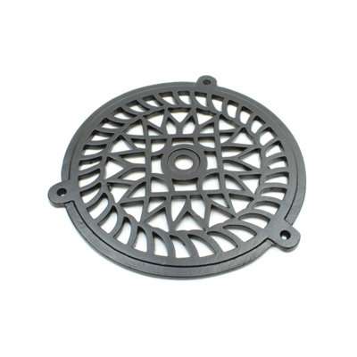 OakcraftsAntique Cast Iron Round Air Vent Extraction Cover In Satin Black Finish200mm from B&Q