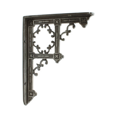 OakcraftsPair Of Antique Cast Iron Gothic Temple Shelf Brackets230mm X 170mm from B&Q