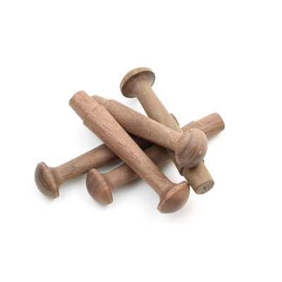 Walnut Shaker Peg 3.5"/90mmPack Of 5 from B&Q